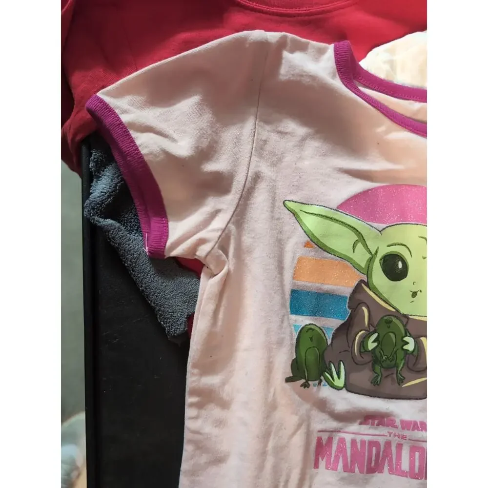Carter's & Star Wars Lot T Shirts Girls Size 6 6x 7 7a 6 6x Grogu Dog Shades Bed